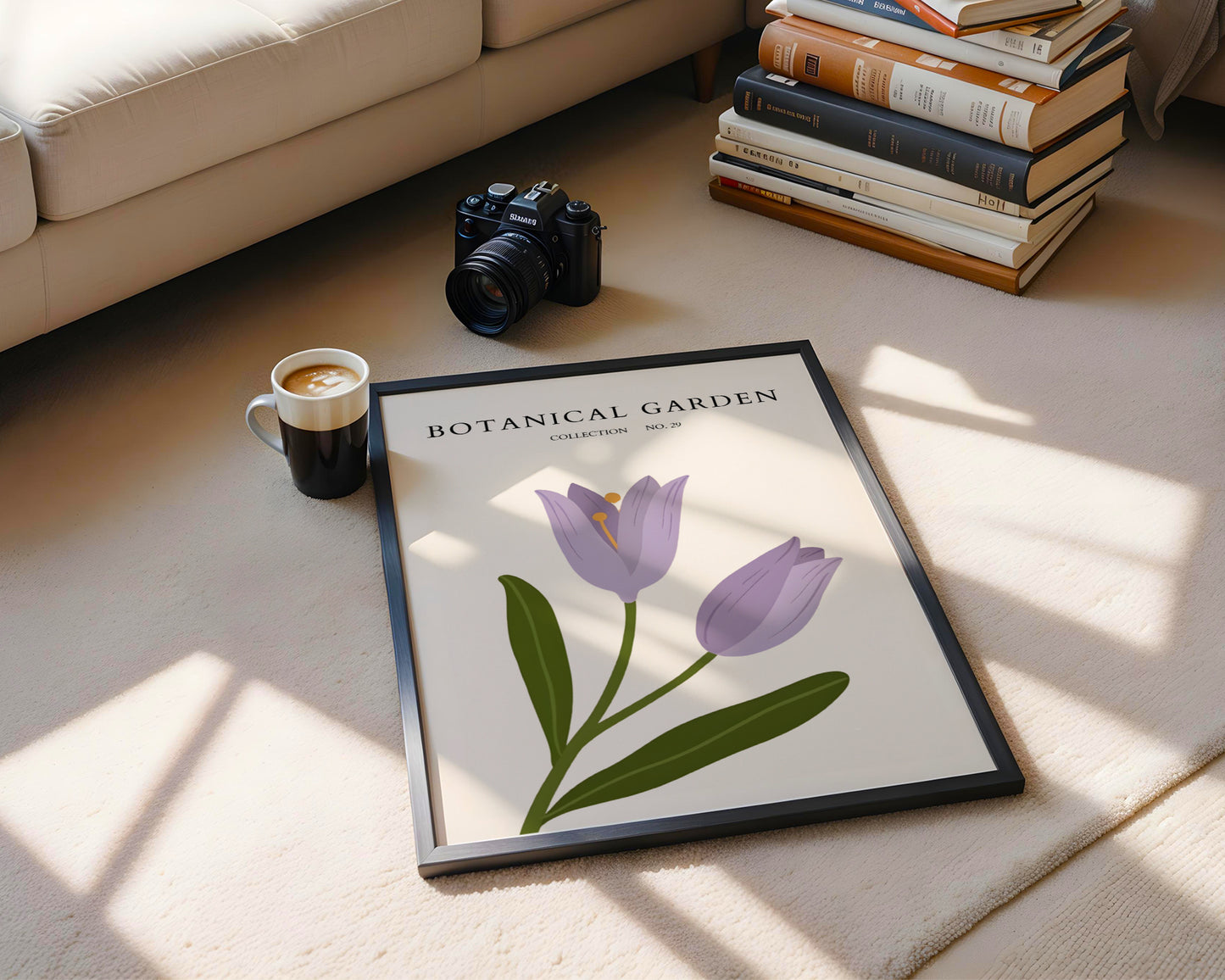 Modern Purple Tulip Botanical Framed Poster – Framed Wall Art Poster - Image 4