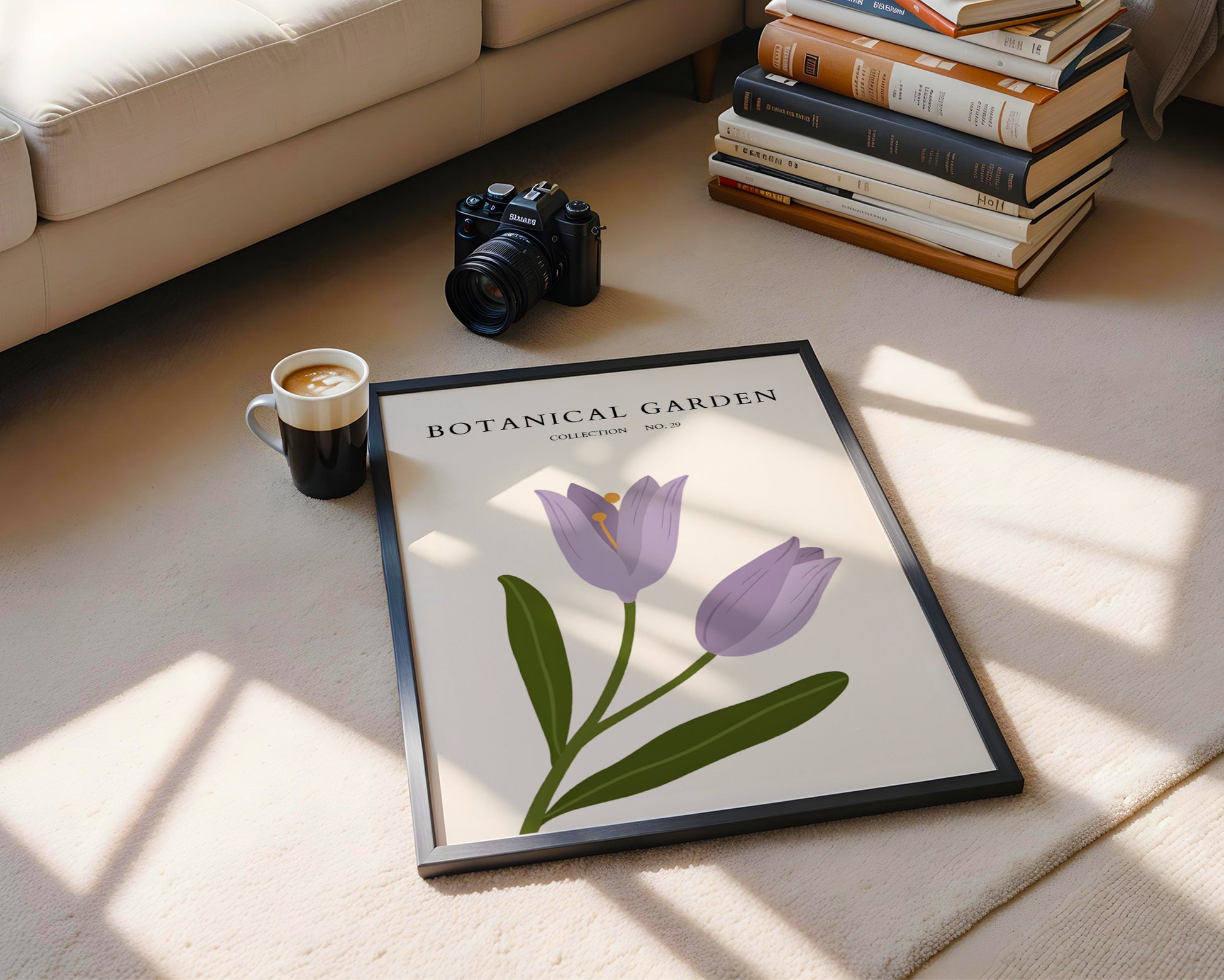 Modern Purple Tulip Botanical Framed Poster – Framed Wall Art Poster - Image 4