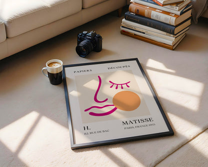 Matisse Papiers Découpés Abstract Face Framed Poster - View 2