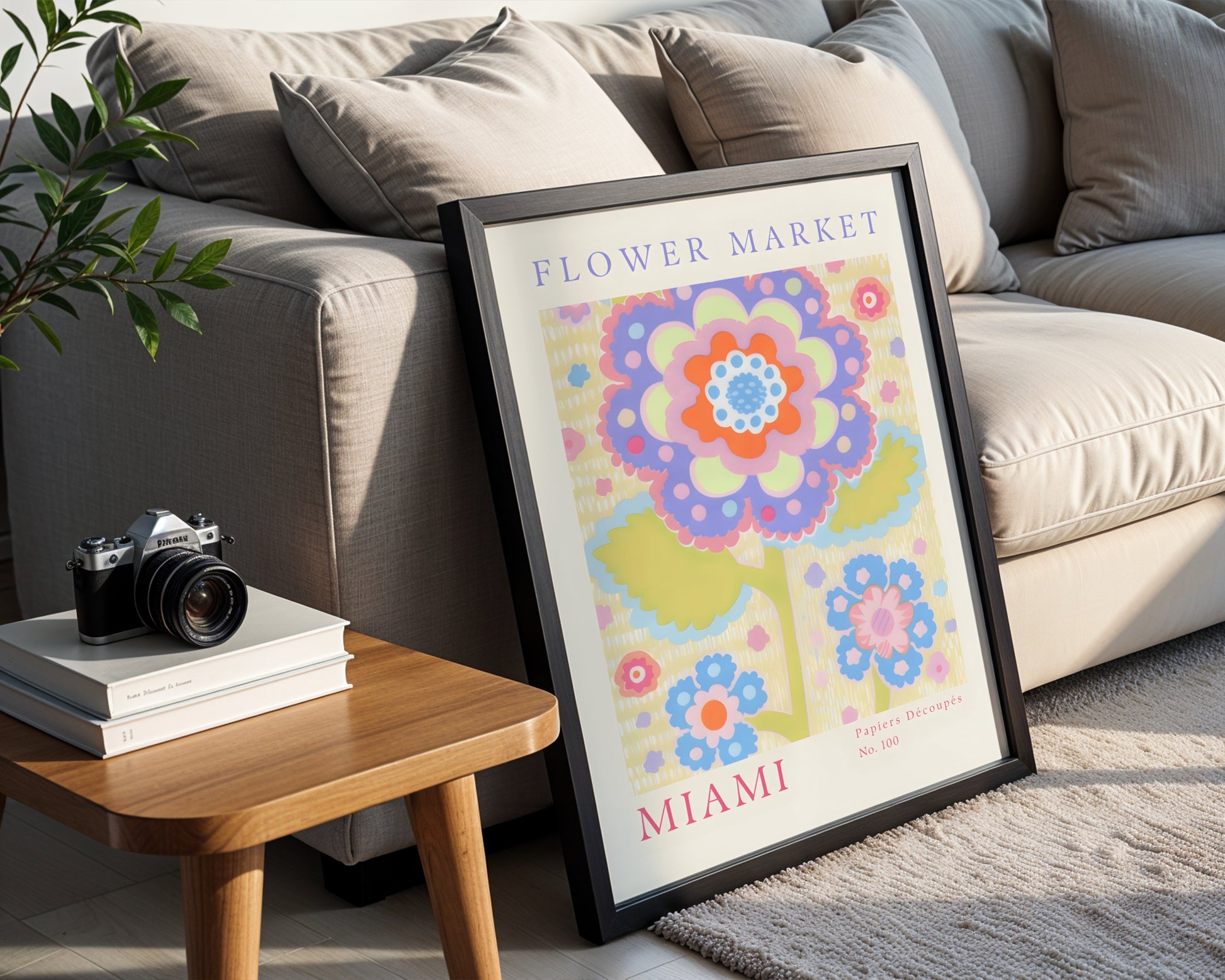Miami Flower Market Abstract Floral Framed Poster – Framed Wall Art Poster - Image 2