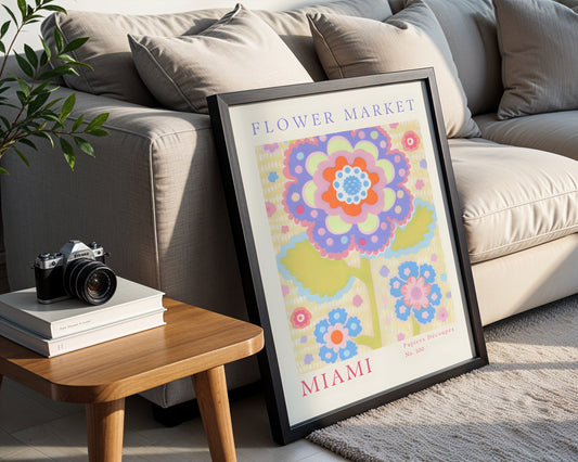 Miami Flower Market Abstract Floral Framed Poster – Framed Wall Art Poster - Image 2