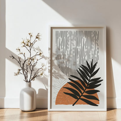 Abstract Terracotta Botanical Framed Poster – Framed Wall Art Poster - Image 1
