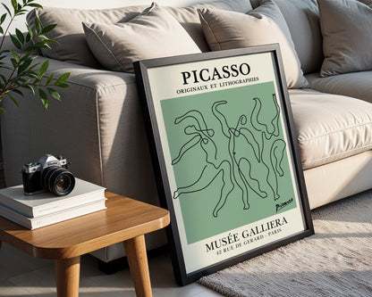 Picasso Abstract Line Art Exhibition Framed Poster - View 2