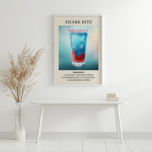 Shark Bite Cocktail Recipe Framed Poster – Framed Wall Art Poster - Image 2