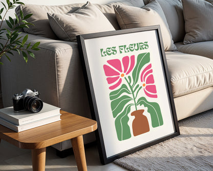 Les Fleurs Abstract Floral Framed Poster – Framed Wall Art Poster - Image 2