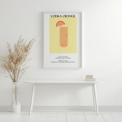 Vodka Orange Cocktail Recipe Bar Wall Art – Framed Wall Art Poster - Image 2