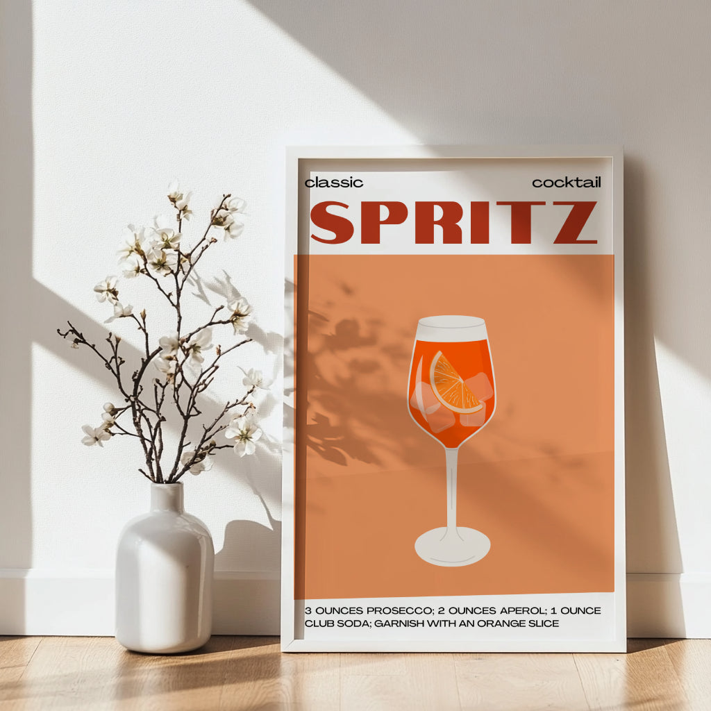 Classic Spritz Cocktail Recipe Framed Poster – Framed Wall Art Poster - Image 3