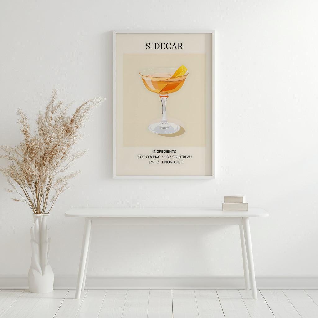 Sidecar Cocktail Recipe Minimalist Framed Poster – Framed Wall Art Poster - Image 3