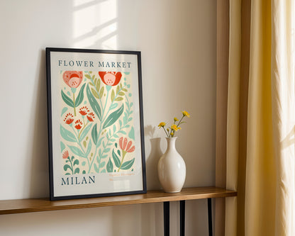 Milan Flower Market Papiers Découpés Framed Poster – Framed Wall Art Poster - Image 3