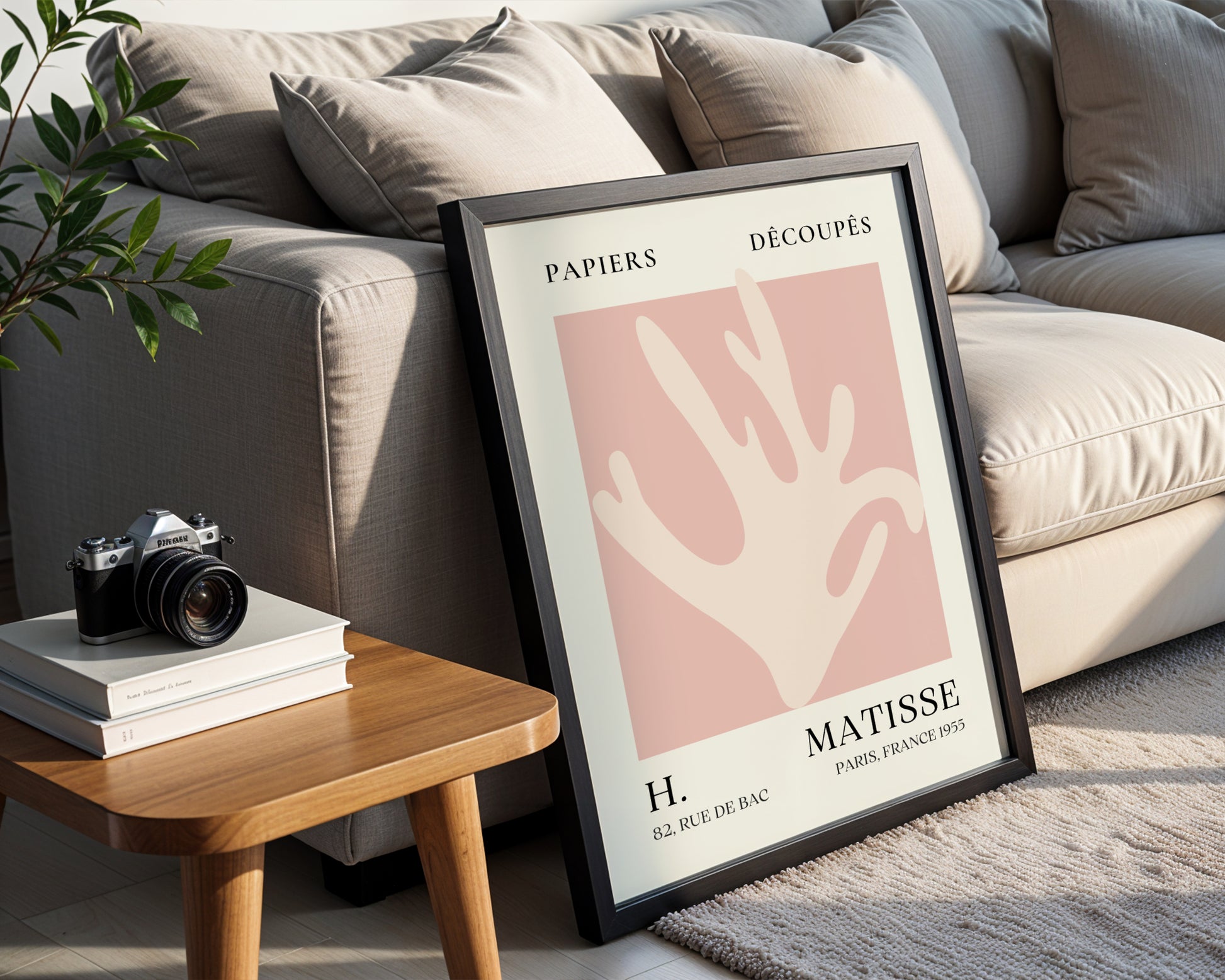 Matisse Pink Abstract Coral Framed Wall Art - View 2