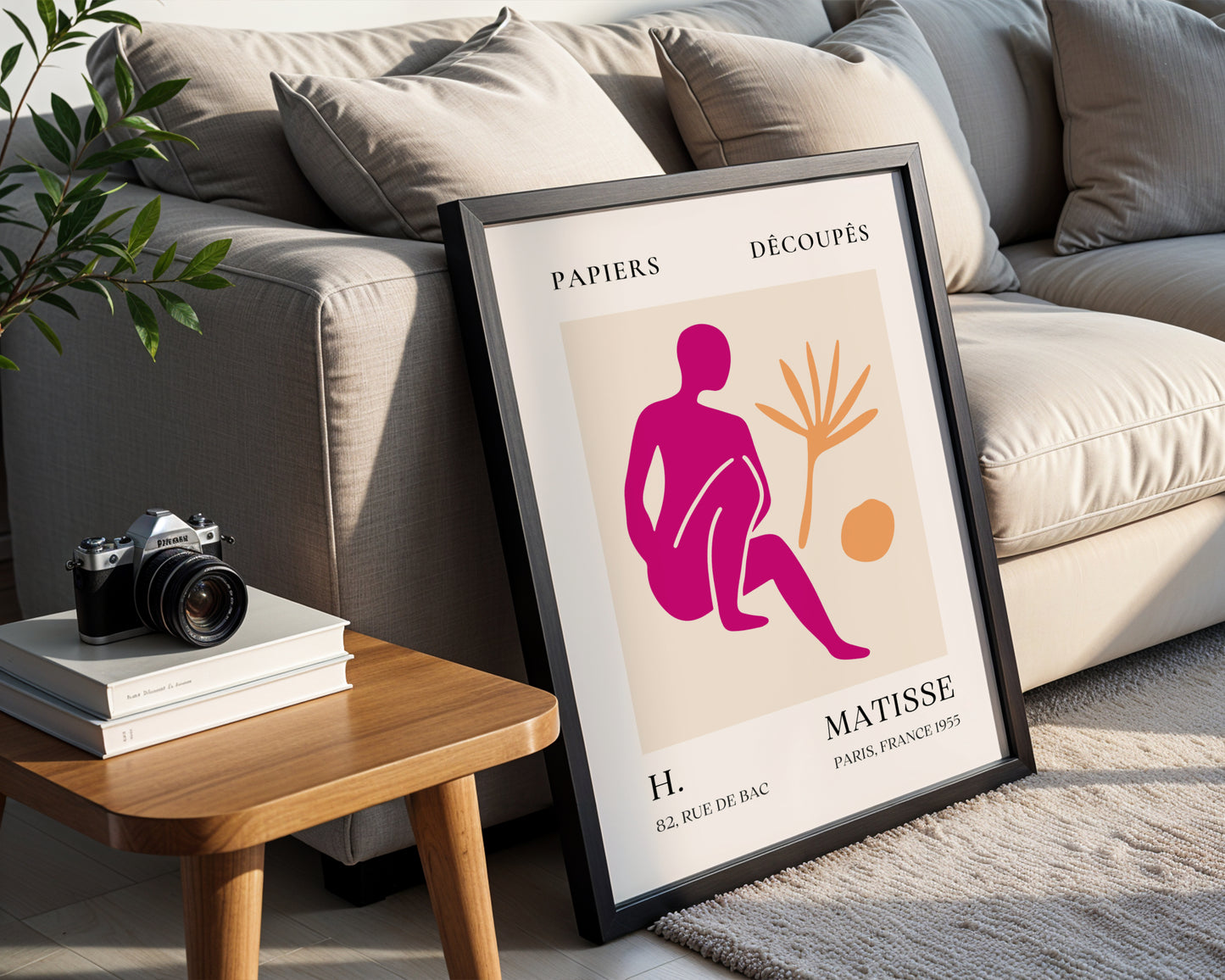 Matisse Inspired Abstract Magenta Figure Framed Poster - View 4