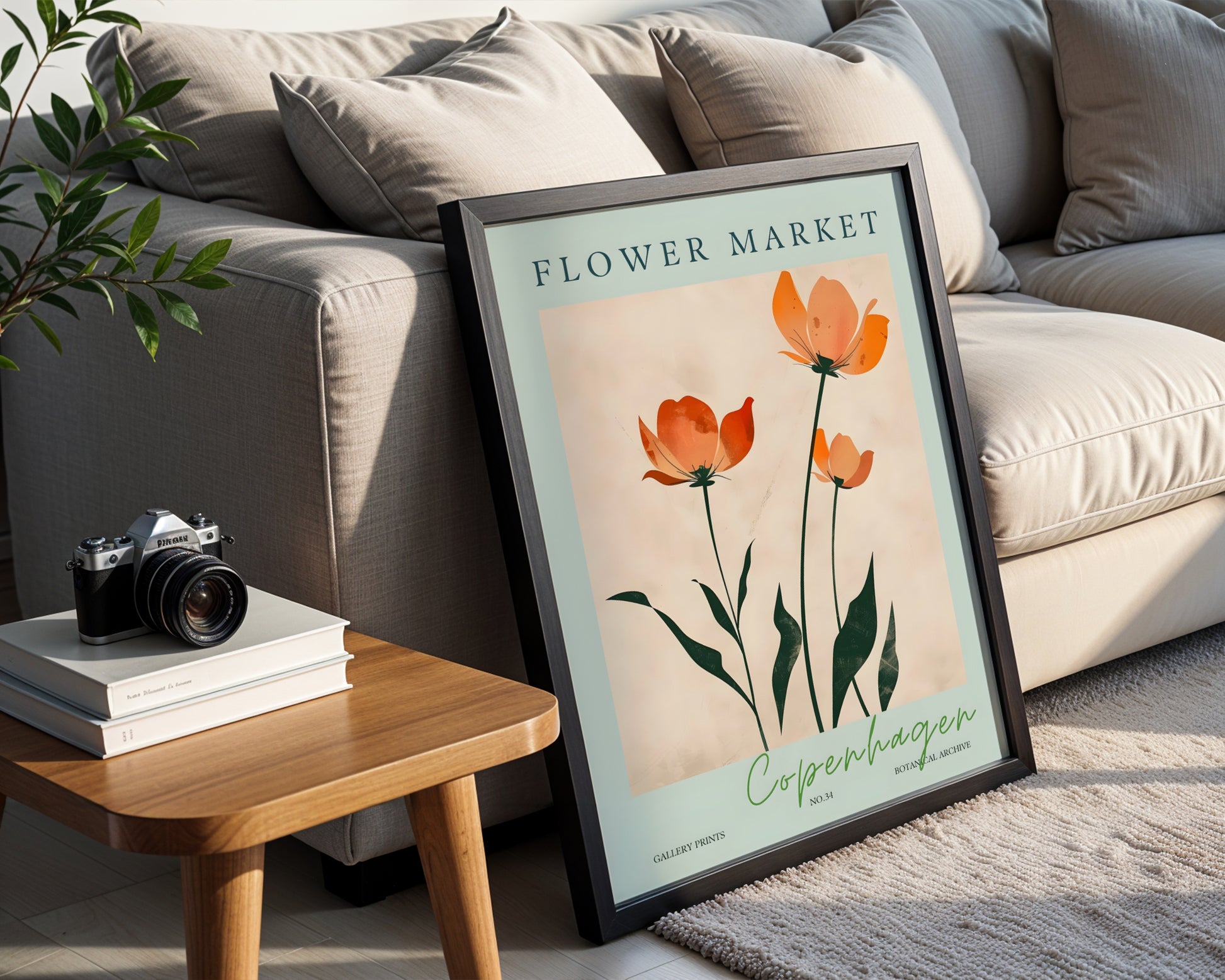 Copenhagen Flower Market Orange Poppies Framed Poster – Framed Wall Art Poster - Image 4