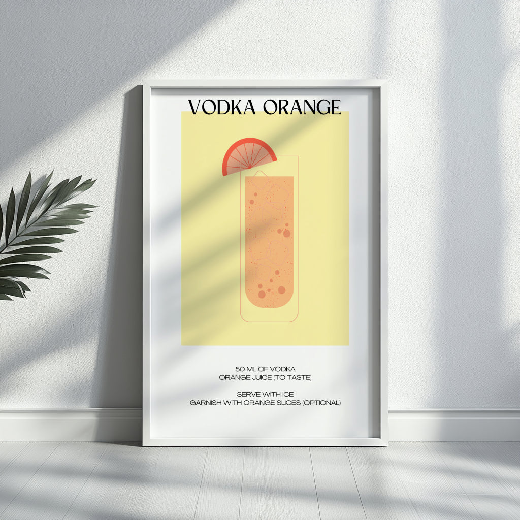 Vodka Orange Cocktail Recipe Bar Wall Art – Framed Wall Art Poster - Image 4