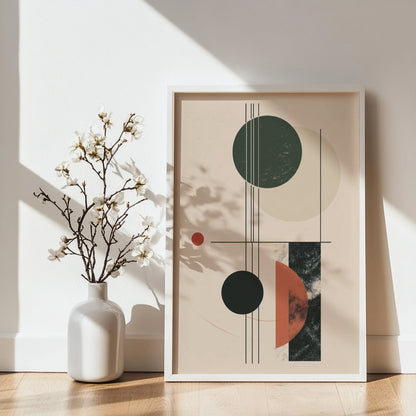 Modern Bauhaus Abstract Geometric Framed Poster – Framed Wall Art Poster - Image 1