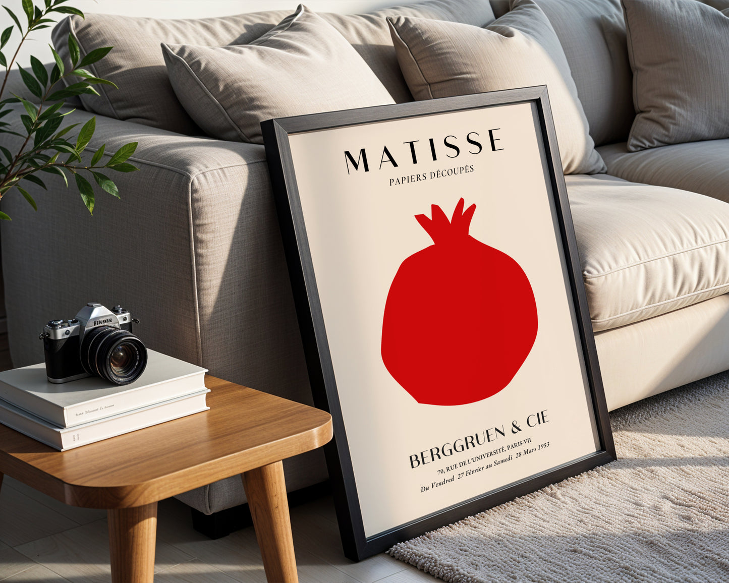 Matisse Pomegranate Abstract Cut-Out Framed Poster - View 3