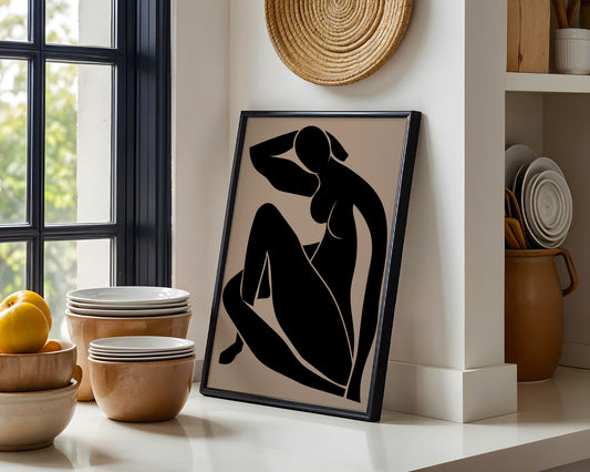 Minimalist Female Silhouette Framed Poster - View 1