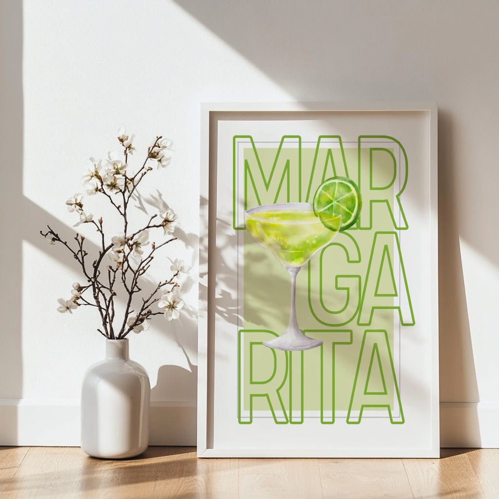 Margarita Cocktail Drink Lime Green Framed Poster – Framed Wall Art Poster - Image 2