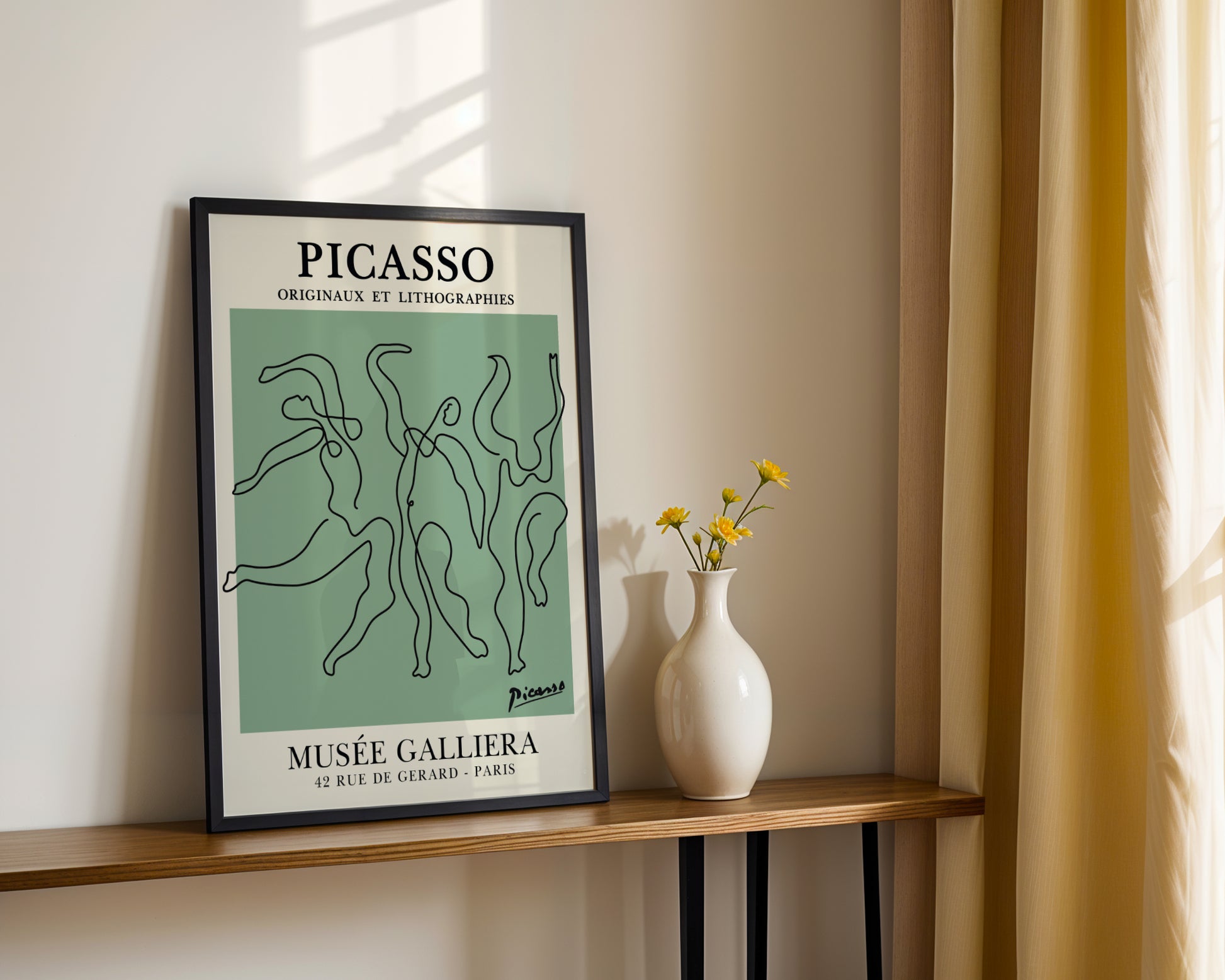 Picasso Abstract Line Art Exhibition Framed Poster - View 4