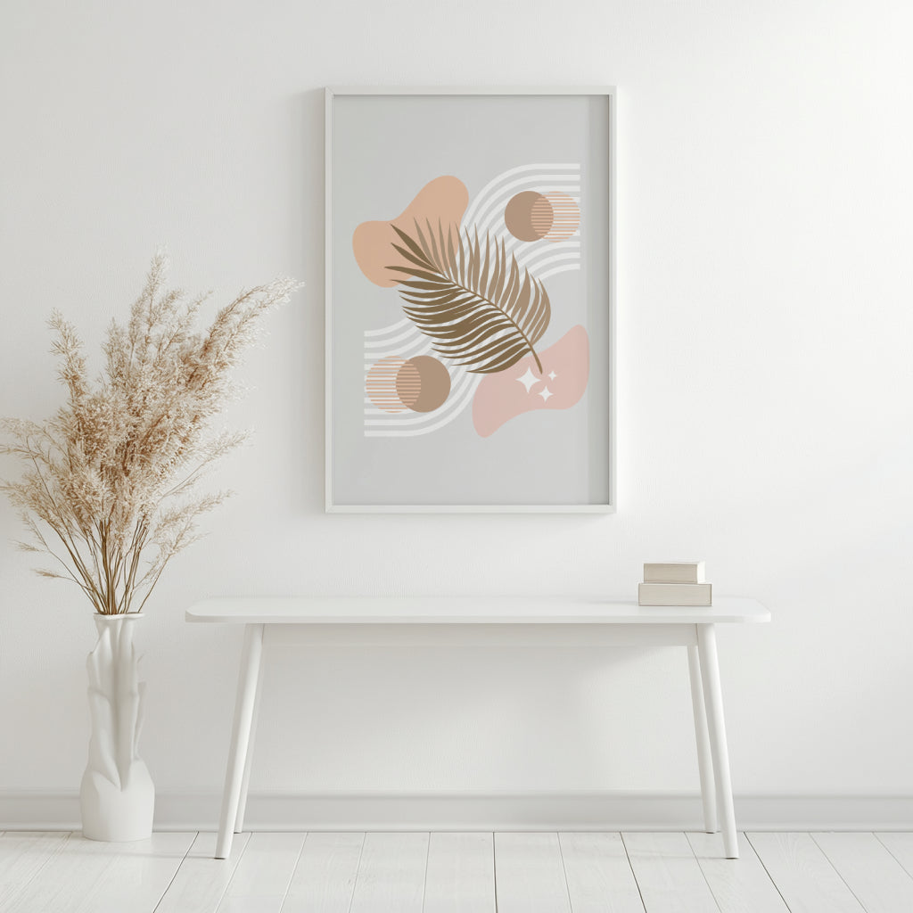 Boho Abstract Palm Leaf Framed Poster – Framed Wall Art Poster - Image 2