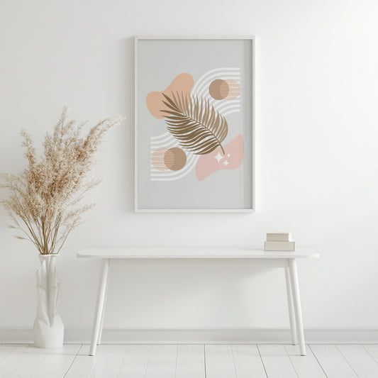 Boho Abstract Palm Leaf Framed Poster – Framed Wall Art Poster - Image 2
