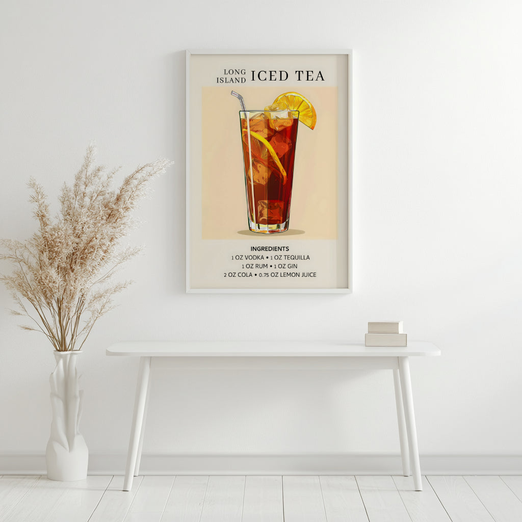 Long Island Iced Tea Cocktail Recipe Wall Art – Framed Wall Art Poster - Image 4