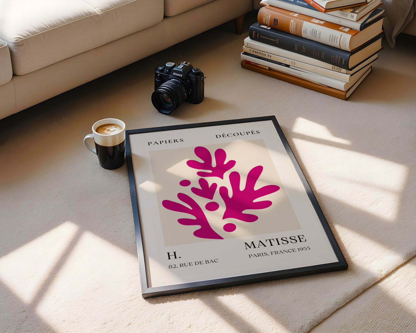 Matisse Pink Abstract Papiers Découpés Framed Poster - View 4