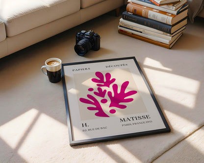 Matisse Pink Abstract Papiers Découpés Framed Poster - View 4