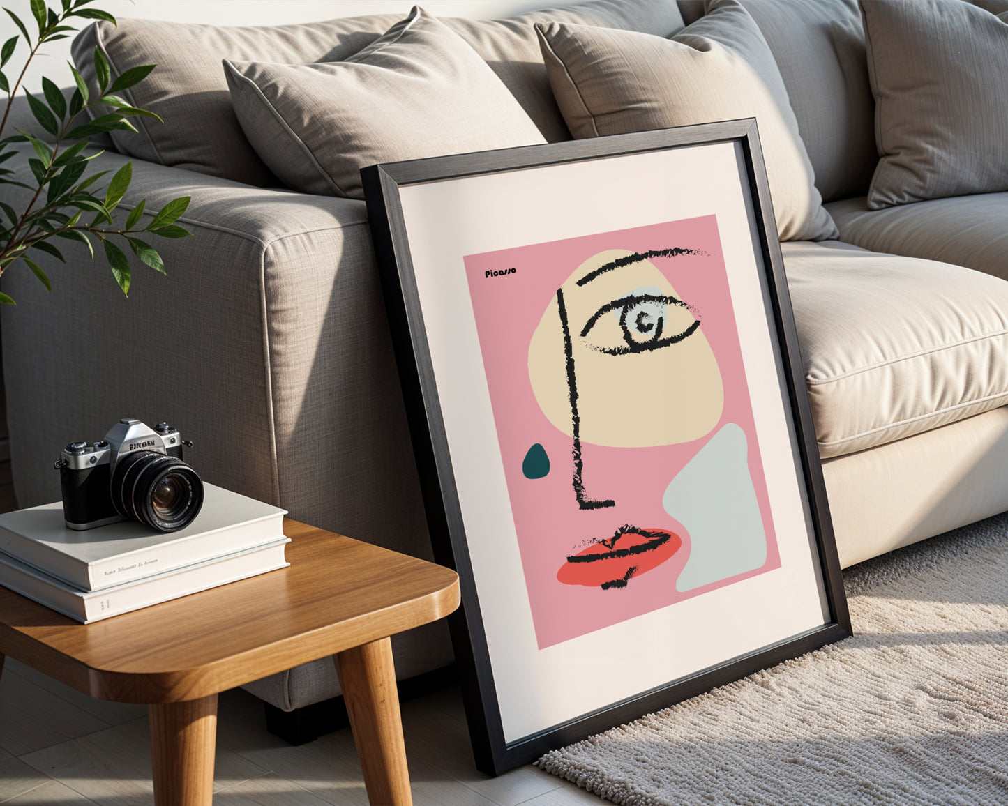 Modern Cubist Abstract Face Framed Poster - View 2