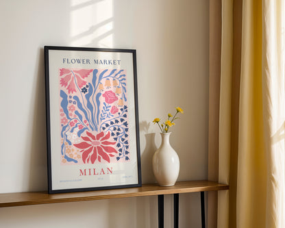 Milan Flower Market Botanical Art Framed Poster – Framed Wall Art Poster - Image 3