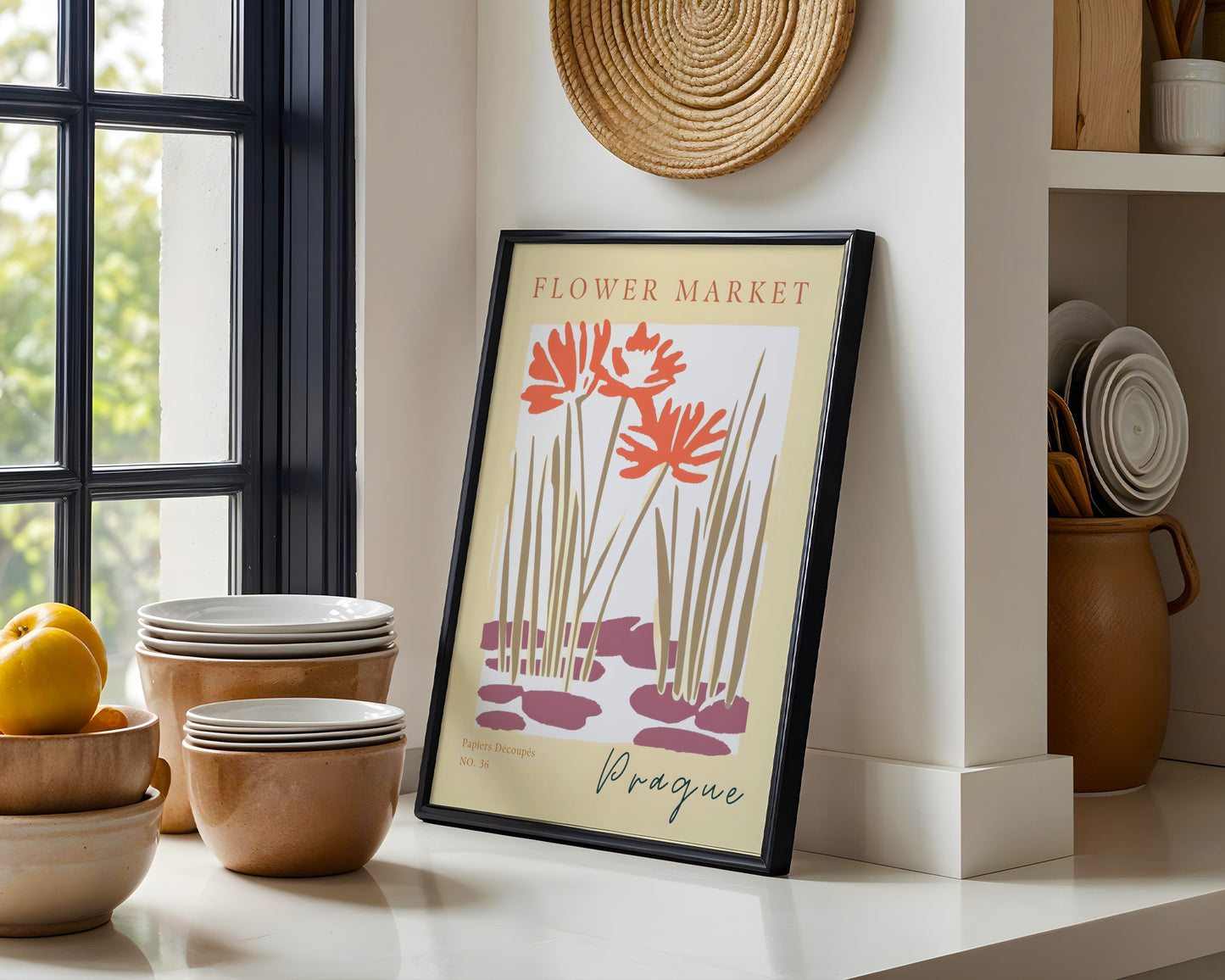Prague Flower Market Abstract Art Framed Poster – Framed Wall Art Poster - Image 4