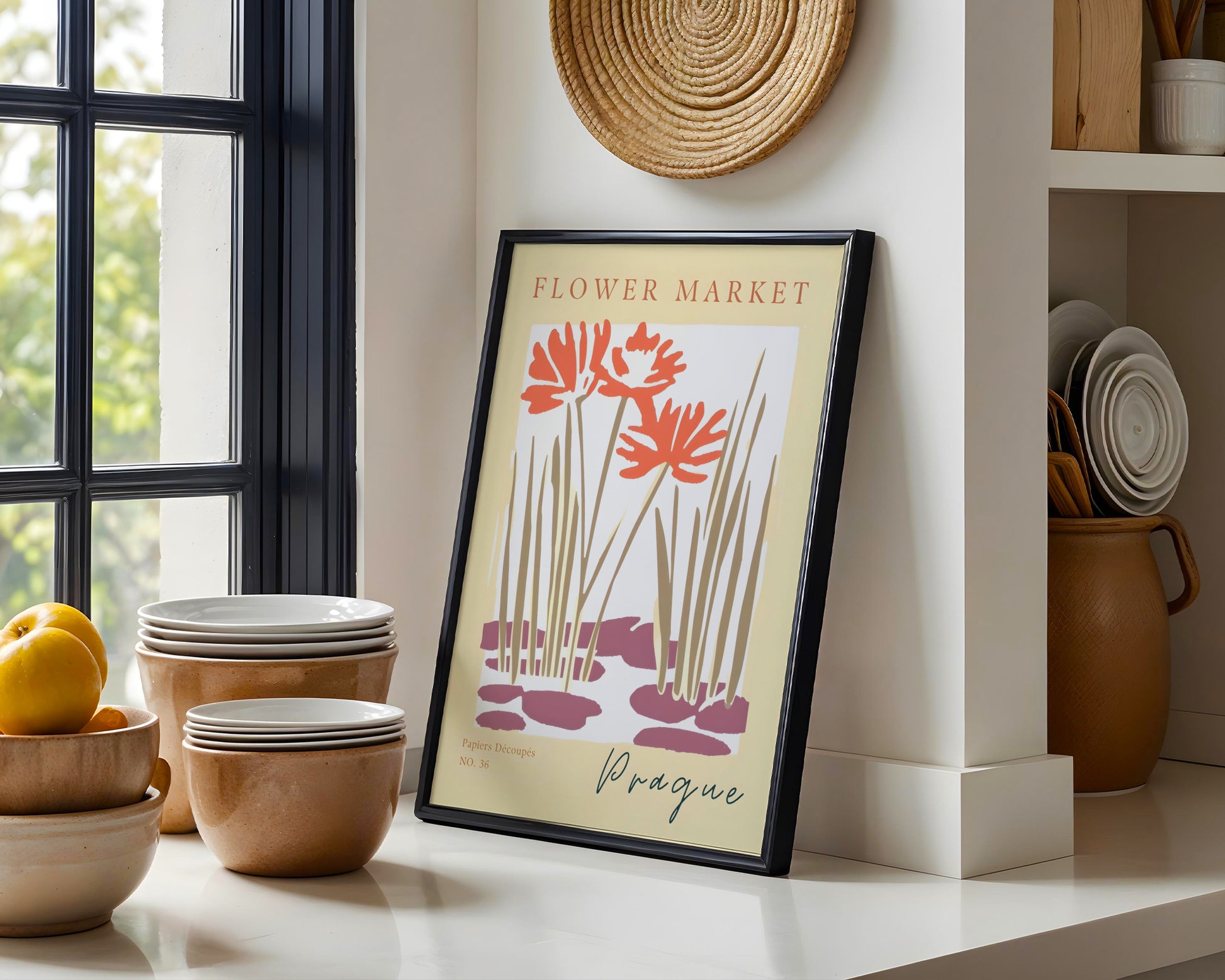 Prague Flower Market Abstract Art Framed Poster – Framed Wall Art Poster - Image 4