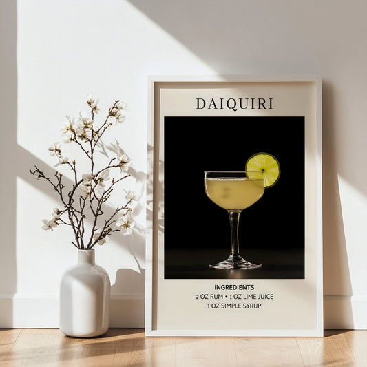 Classic Daiquiri Cocktail Recipe Framed Poster – Framed Wall Art Poster - Image 2