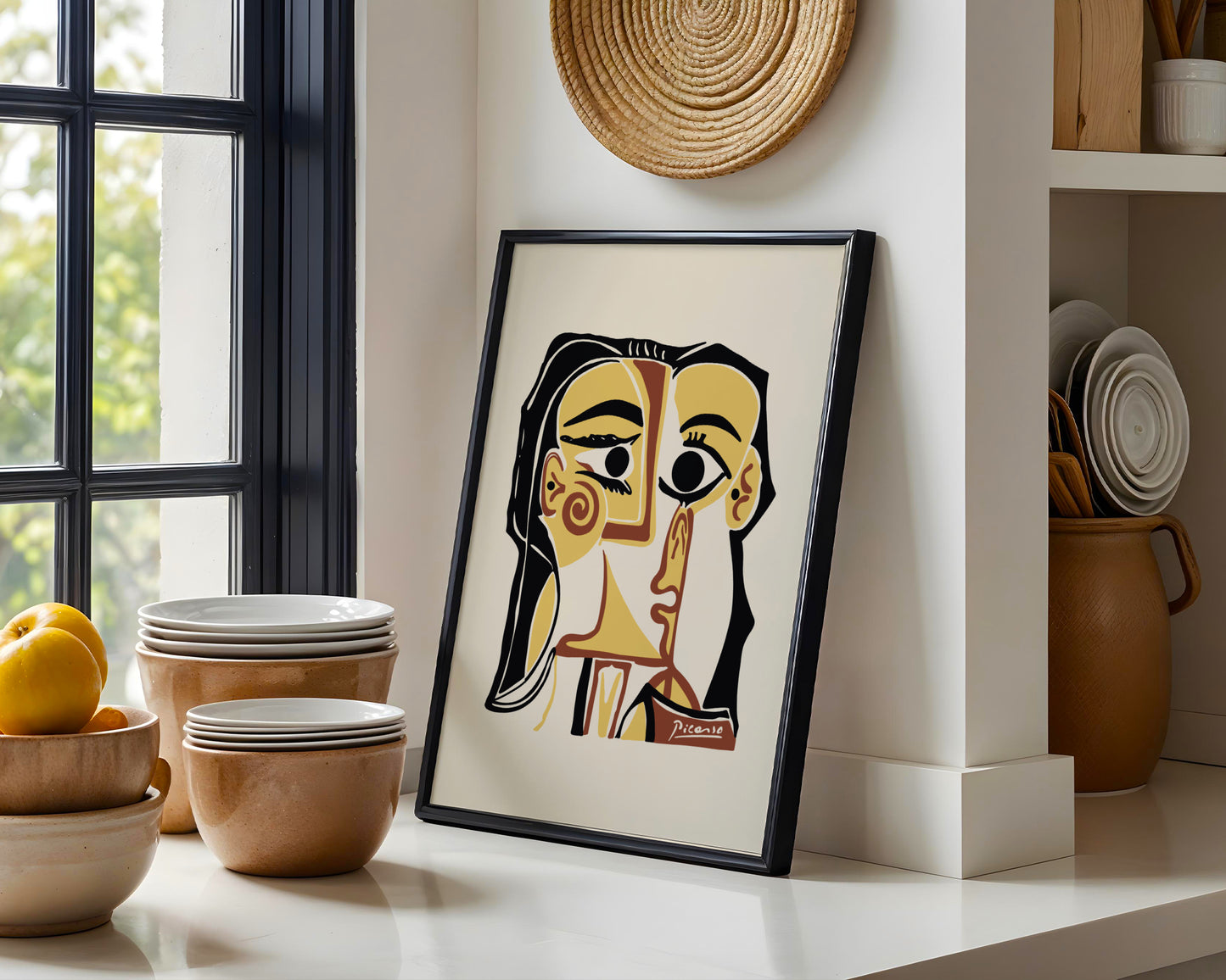 Picasso Style Abstract Cubist Face Framed Poster - View 2