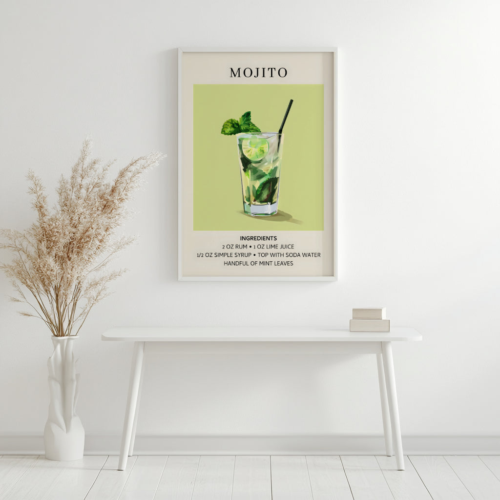 Mojito Recipe Bar Cart Framed Poster – Framed Wall Art Poster - Image 4