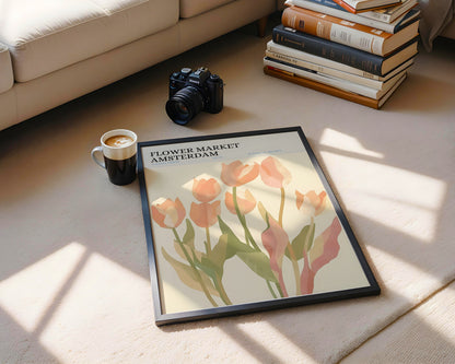 Amsterdam Flower Market Tulips Framed Poster #1 – Framed Wall Art Poster - Image 4