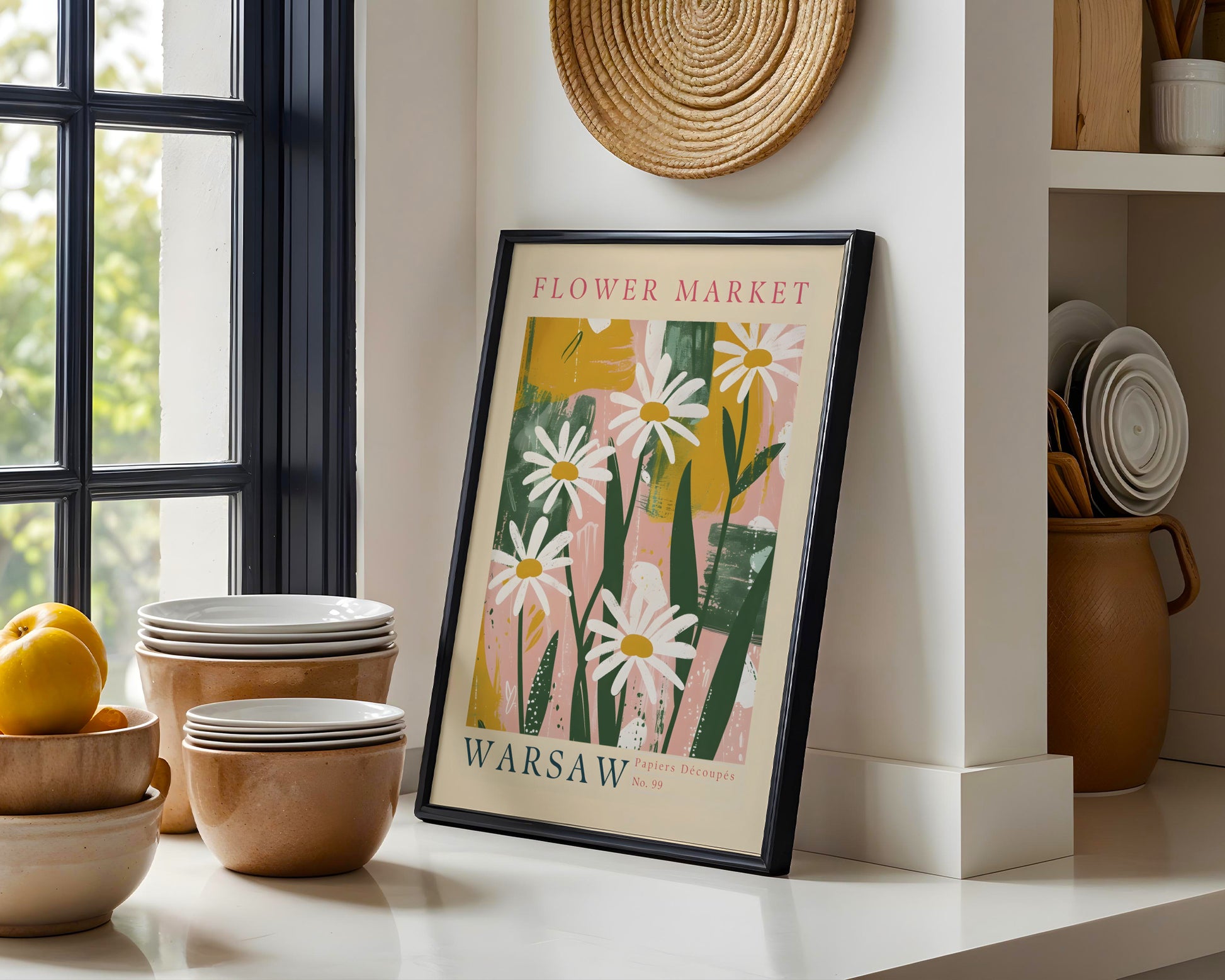 Warsaw Flower Market Daisies Abstract Framed Poster – Framed Wall Art Poster - Image 3