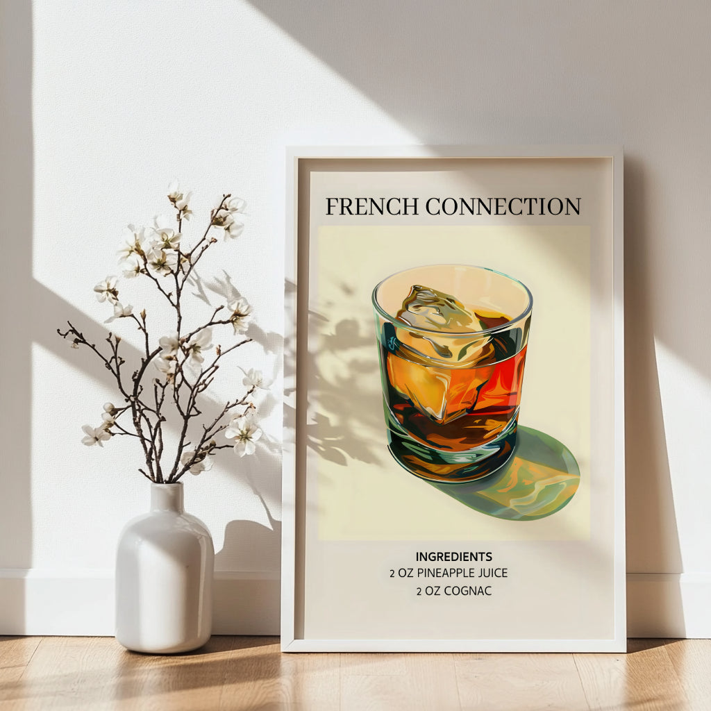 French Connection Cocktail Recipe Framed Poster – Framed Wall Art Poster - Image 4