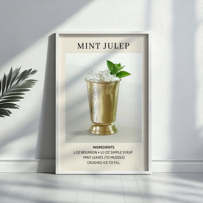 Mint Julep Cocktail Recipe Framed Poster – Framed Wall Art Poster - Image 3