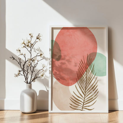 Boho Abstract Botanical Shapes Framed Poster – Framed Wall Art Poster - Image 3
