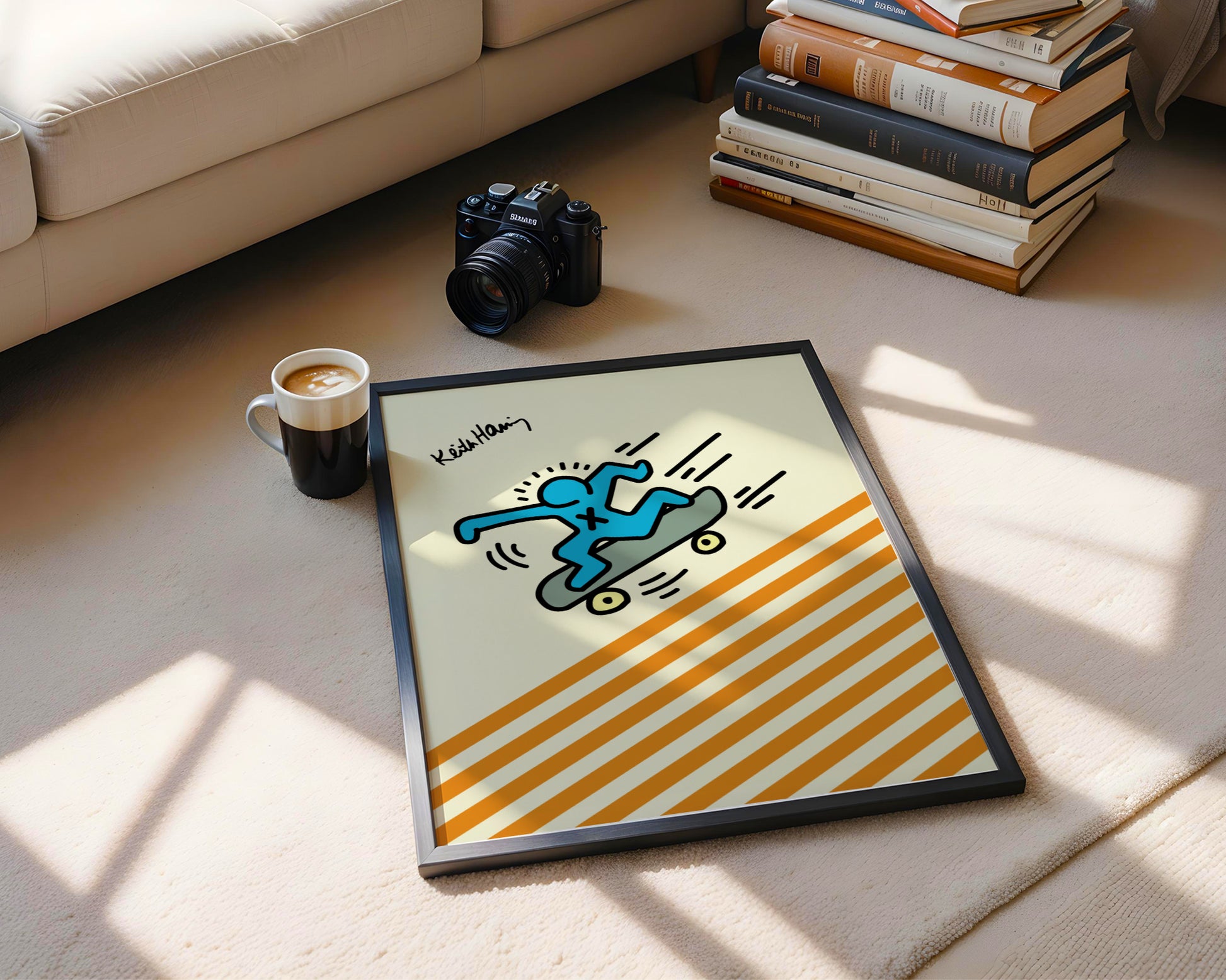 Keith Haring Skateboard Pop Art Framed Poster - View 3