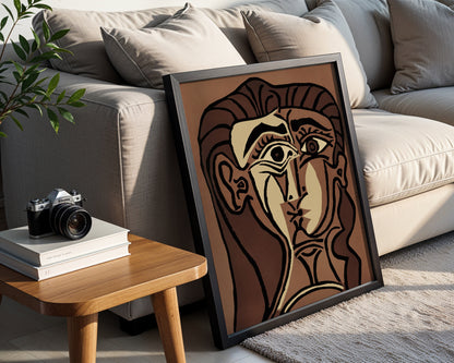 Cubist Abstract Face Framed Poster - View 2