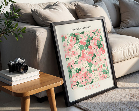 Paris Flower Market Abstract Floral Framed Poster – Framed Wall Art Poster - Image 2