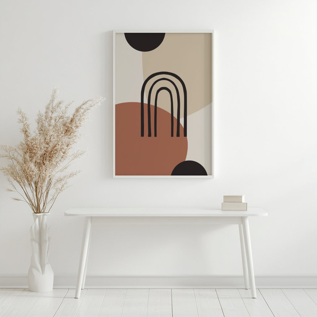 Boho Abstract Arches Framed Poster – Framed Wall Art Poster - Image 1