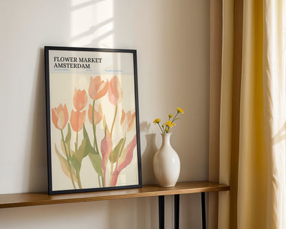 Amsterdam Flower Market Tulips Framed Poster #1 – Framed Wall Art Poster - Image 3
