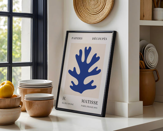 Matisse Papiers Découpés Blue Coral Framed Art - View 2