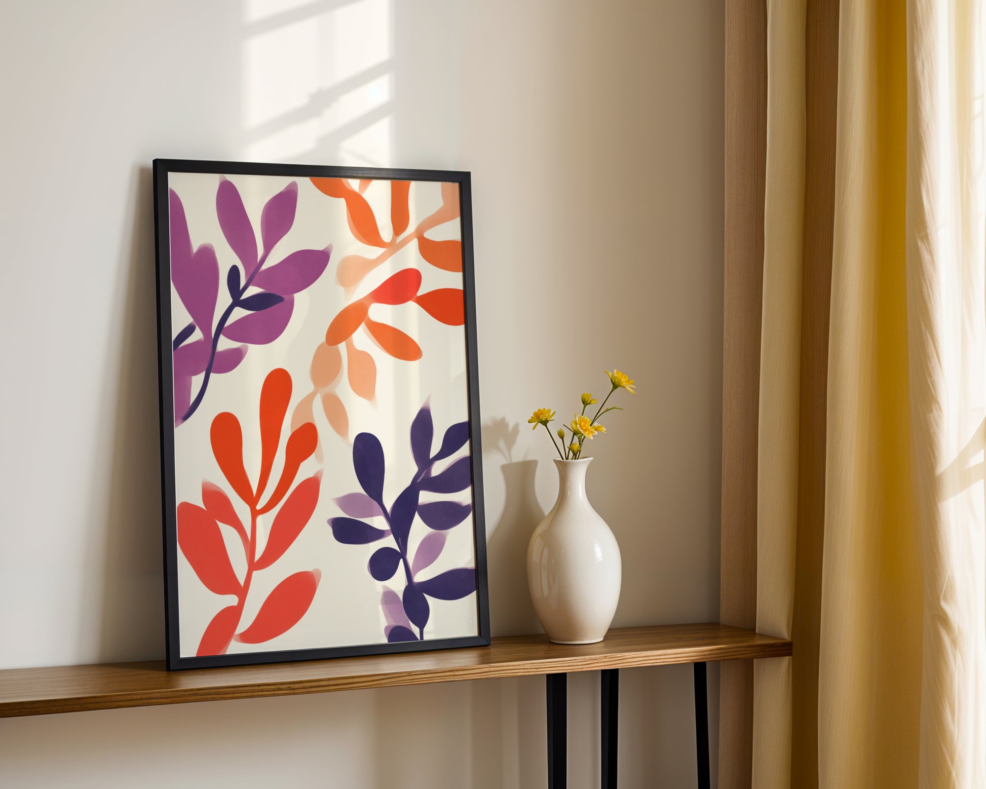 Vibrant Abstract Botanical Framed Poster – Framed Wall Art Poster - Image 3