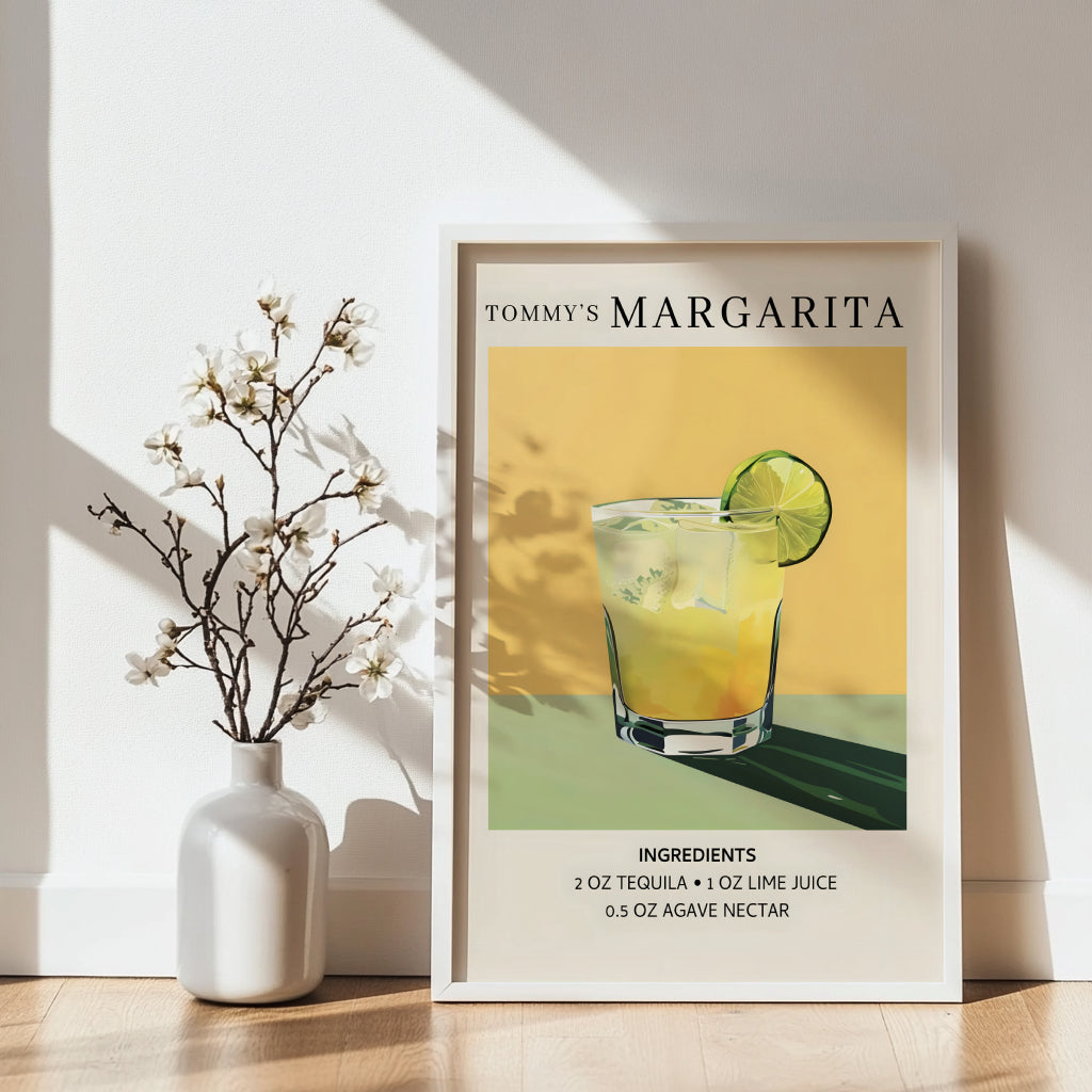 Tommy's Margarita Cocktail Recipe Framed Poster – Framed Wall Art Poster - Image 2
