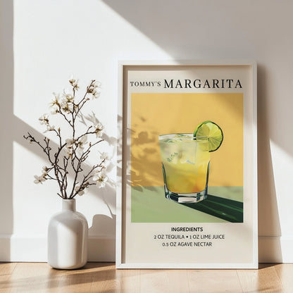 Tommy's Margarita Cocktail Recipe Framed Poster – Framed Wall Art Poster - Image 2