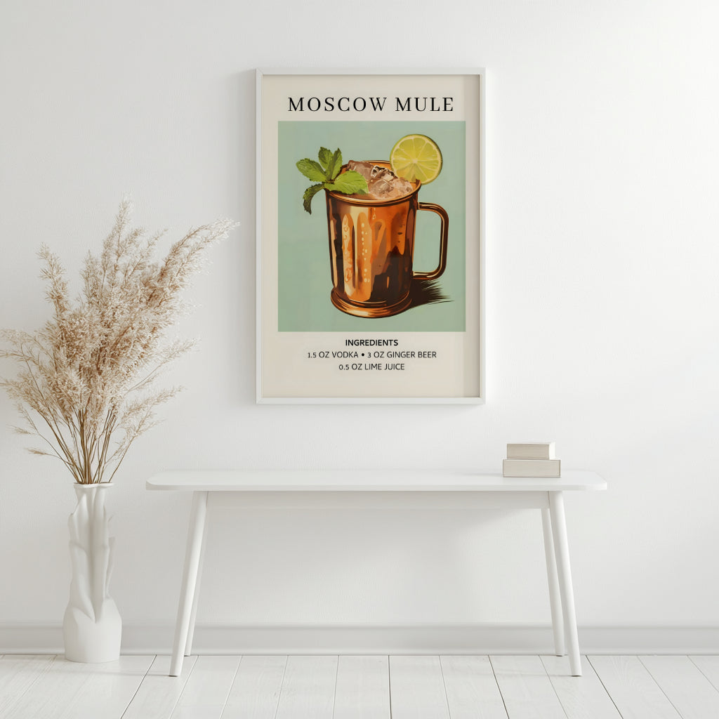 Moscow Mule Cocktail Recipe Framed Poster – Framed Wall Art Poster - Image 3