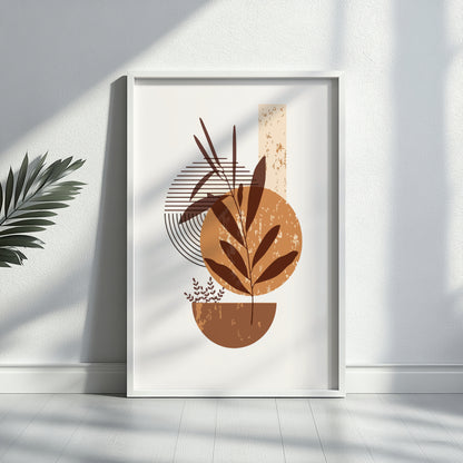 Earthy Abstract Botanical Framed Poster – Framed Wall Art Poster - Image 3